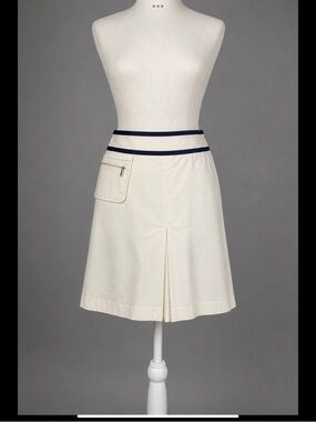 Ralph Lauren Golf White Pleated Skort Size 8 Navy Trim Country Club Classic